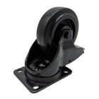 100mm Black Braked Castor with Black Rubber Wheel